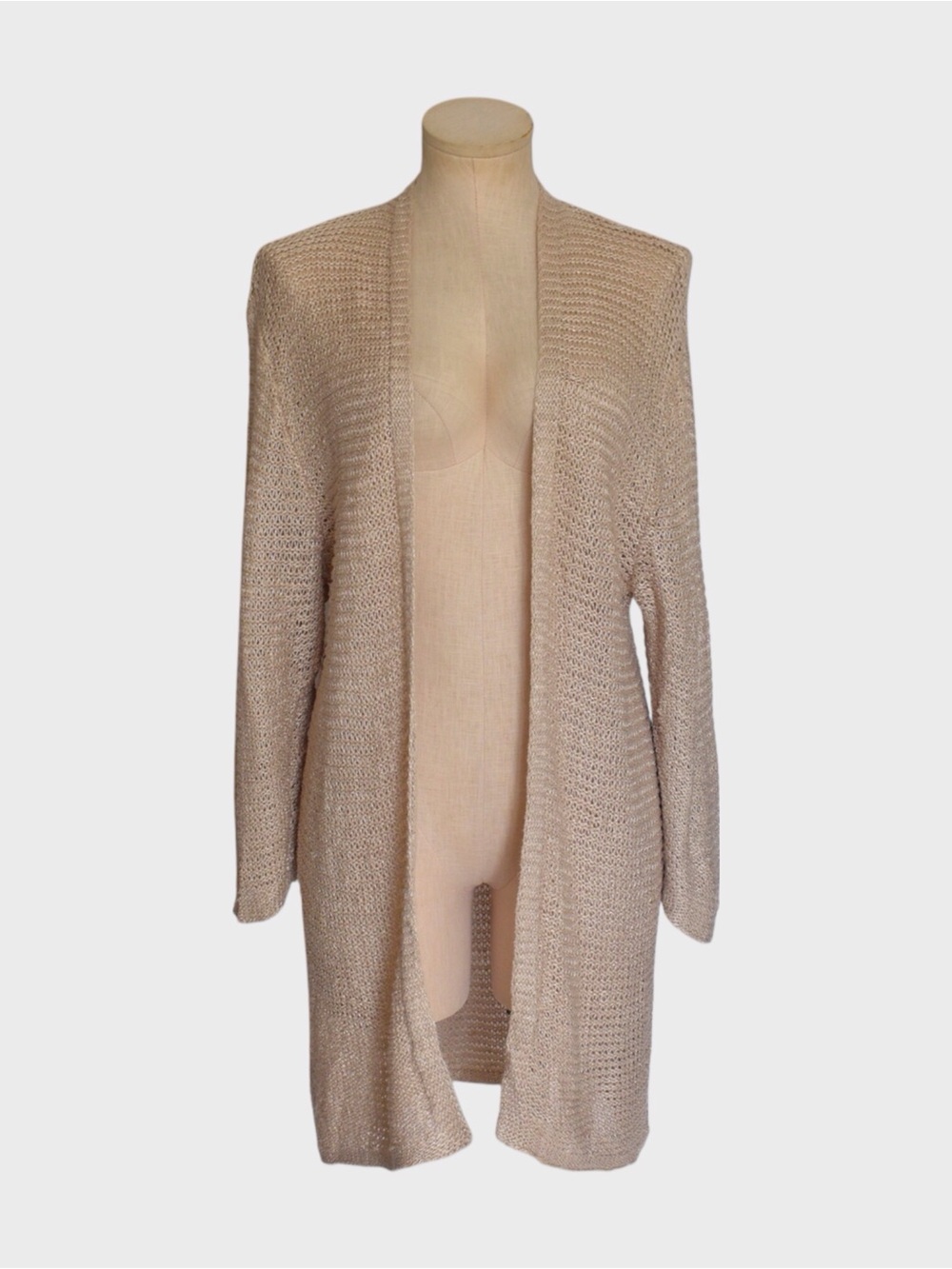GAP Linen Blend Open Knit Longline Cardigan